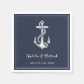 Nautical Anchor Wedding Paper Napkins Servet (Voorkant)