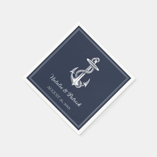 Nautical Anchor Wedding Paper Napkins Servet (Hoek)