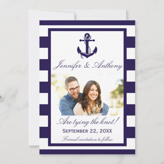 Nautical Anchor Wedding Photo Save the Date (Voorkant)