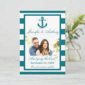 Nautical Anchor Wedding Photo Save the Date (Staand voorkant)