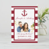 Nautical Anchor Wedding Photo Save the Date (Staand voorkant)