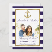 Nautical Anchor Wedding Photo Save the Date (Voorkant)