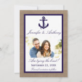 Nautical Anchor Wedding Photo Save the Date (Voorkant)