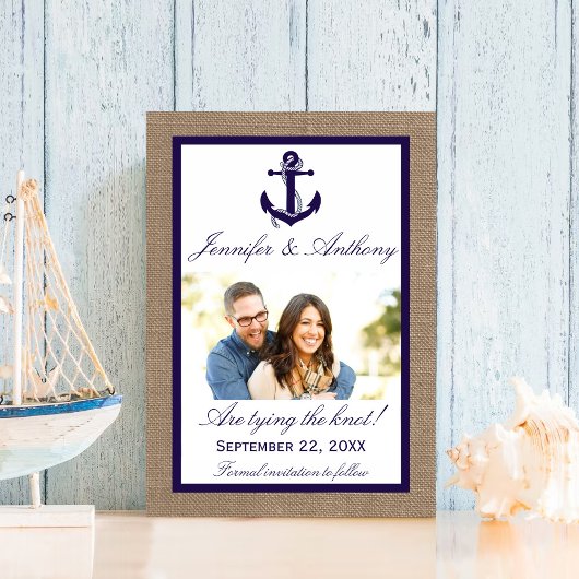 Nautical Anchor Wedding Photo Save the Date