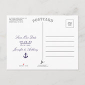 Nautical Anchor Wedding Photo Save the Date Aankondigingskaart (Achterkant)