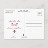 Nautical Anchor Wedding Photo Save the Date Aankondigingskaart (Achterkant)