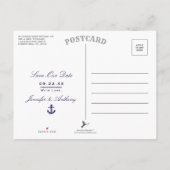 Nautical Anchor Wedding Photo Save the Date Aankondigingskaart (Achterkant)
