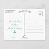 Nautical Anchor Wedding Photo Save the Date Aankondigingskaart (Achterkant)