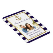Nautical Anchor Wedding Photo Save the Date Magnet Magneet (Rechterzijde)