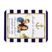 Nautical Anchor Wedding Photo Save the Date Magnet Magneet (Horizontaal)