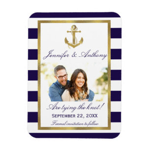 Nautical Anchor Wedding Photo Save the Date Magnet Magneet