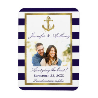 Nautical Anchor Wedding Photo Save the Date Magnet Magneet