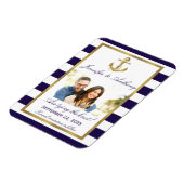 Nautical Anchor Wedding Photo Save the Date Magnet Magneet (Linkerzijde)