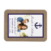 Nautical Anchor Wedding Photo Save the Date Magnet Magneet (Horizontaal)