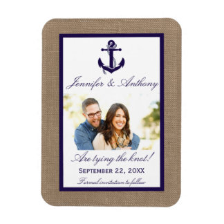 Nautical Anchor Wedding Photo Save the Date Magnet Magneet