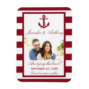 Nautical Anchor Wedding Photo Save the Date Magnet Magneet