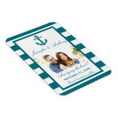 Nautical Anchor Wedding Photo Save the Date Magnet Magneet (Rechterzijde)