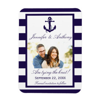 Nautical Anchor Wedding Photo Save the Date Magnet Magneet