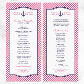 Nautical Anchor Wedding Program voor de marine en  Programmakaart
