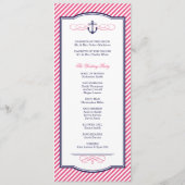 Nautical Anchor Wedding Program voor de marine en Programmakaart (Achterkant)