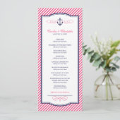 Nautical Anchor Wedding Program voor de marine en Programmakaart (Staand voorkant)