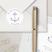 Nautical Anchor Wedding Ronde Sticker