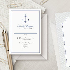 Nautical Anchor Wedding RSVP Kaartje