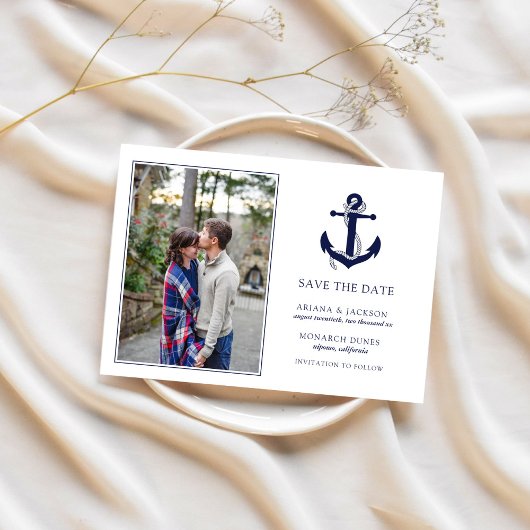 Nautical Anchor Wedding RSVP Save The Date