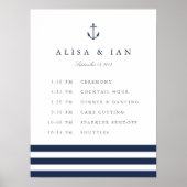 Nautical Anchor Wedding Schedule Poster (Voorkant)