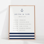 Nautical Anchor Wedding Schedule Poster