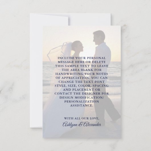 Nautical Anchor Wedding Script Bedankt 2 Foto (Achterkant)