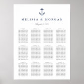 Nautical Anchor Wedding Seating Chart Poster (Voorkant)