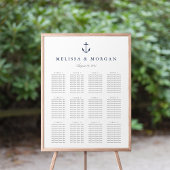 Nautical Anchor Wedding Seating Chart Poster