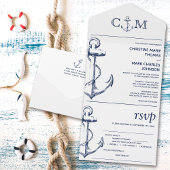Nautical Anchor Wedding Song Request White Meal All In One Uitnodiging