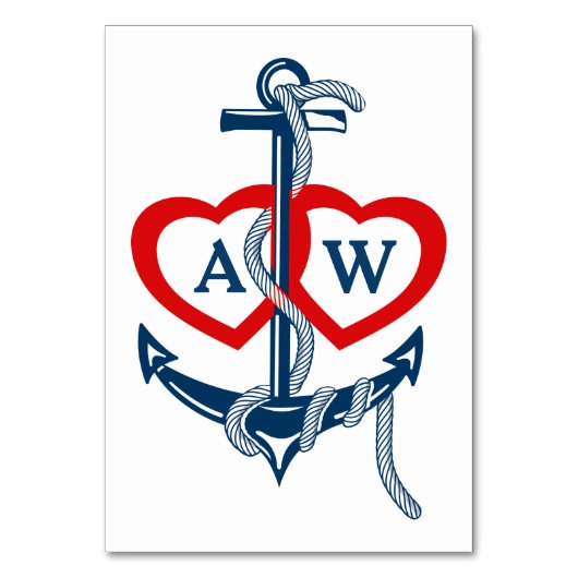 Nautical anchor Wedding table numbers Wedding set Kaart (Achterkant)