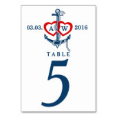 Nautical anchor Wedding table numbers Wedding set Kaart (Voorkant)