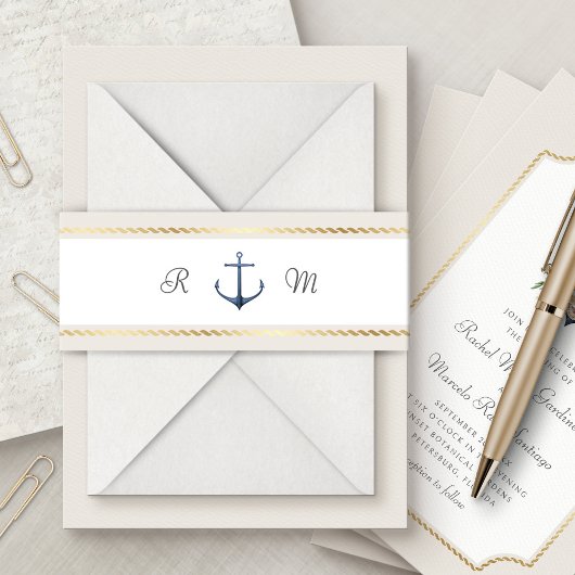 Nautical Anchor Wedding Uitnodigingen Wikkel