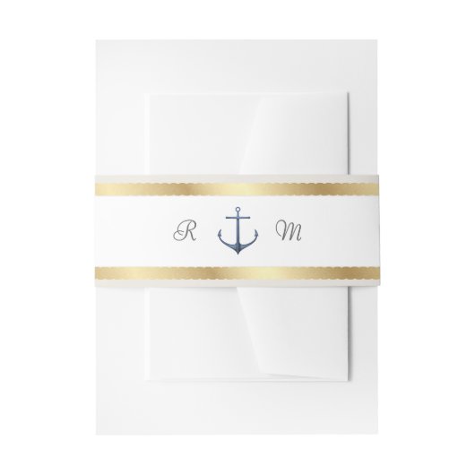 Nautical Anchor Wedding Uitnodigingen Wikkel (Voorkant Voorbeeld)