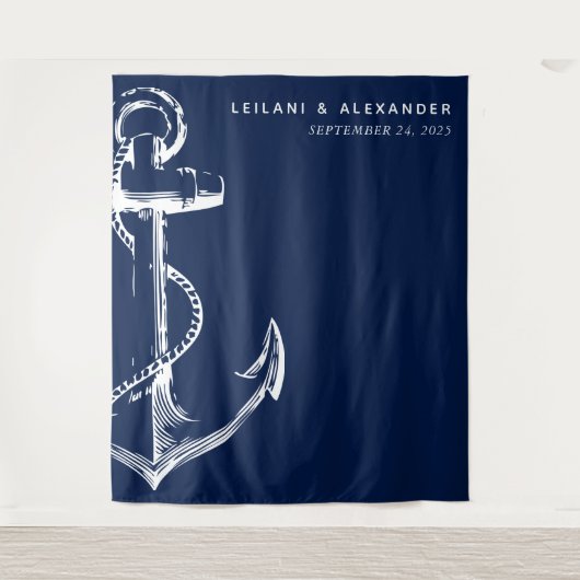 Nautical Anchor Wedding Wandkleed (Voorkant)