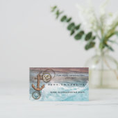 Nautical Anchor Wedding Website Tussenvoegsel Kaar Informatiekaartje (Staand voorkant)