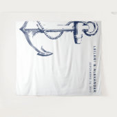 Nautical Anchor Wedding White Wandkleed (Voorkant (horizontaal))