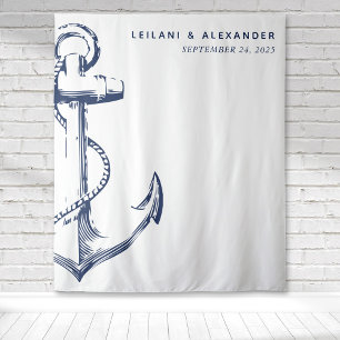 Nautical Anchor Wedding White Wandkleed