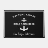 Nautical Anchor Welcome Aboard Personalized Deurmat (Voorkant)