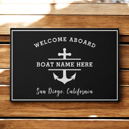 Nautical Anchor Welcome Aboard Personalized Deurmat