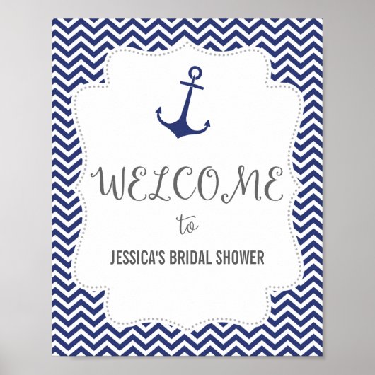 Nautical Anchor Welcome Poster Print (Voorkant)