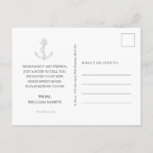 Nautical Anchor  Wereldkaart Moving Aankondigingskaart (Achterkant)