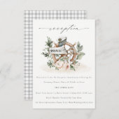 Nautical Anchor Wheel Floral Wedding Reception Informatiekaartje (Voorkant / Achterkant)