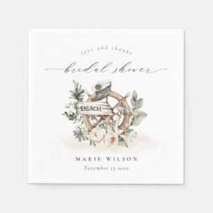 Nautical Anchor Wheel Leafy Florence Vrijgezellenf Servet