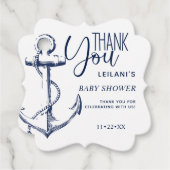 Nautical Anchor White Bedankt Bedankjes Labels (Voorkant)