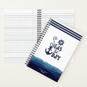 Nautical Anchor ZEEEN DAY Waterverf Waves Notitieboek (Binnen)